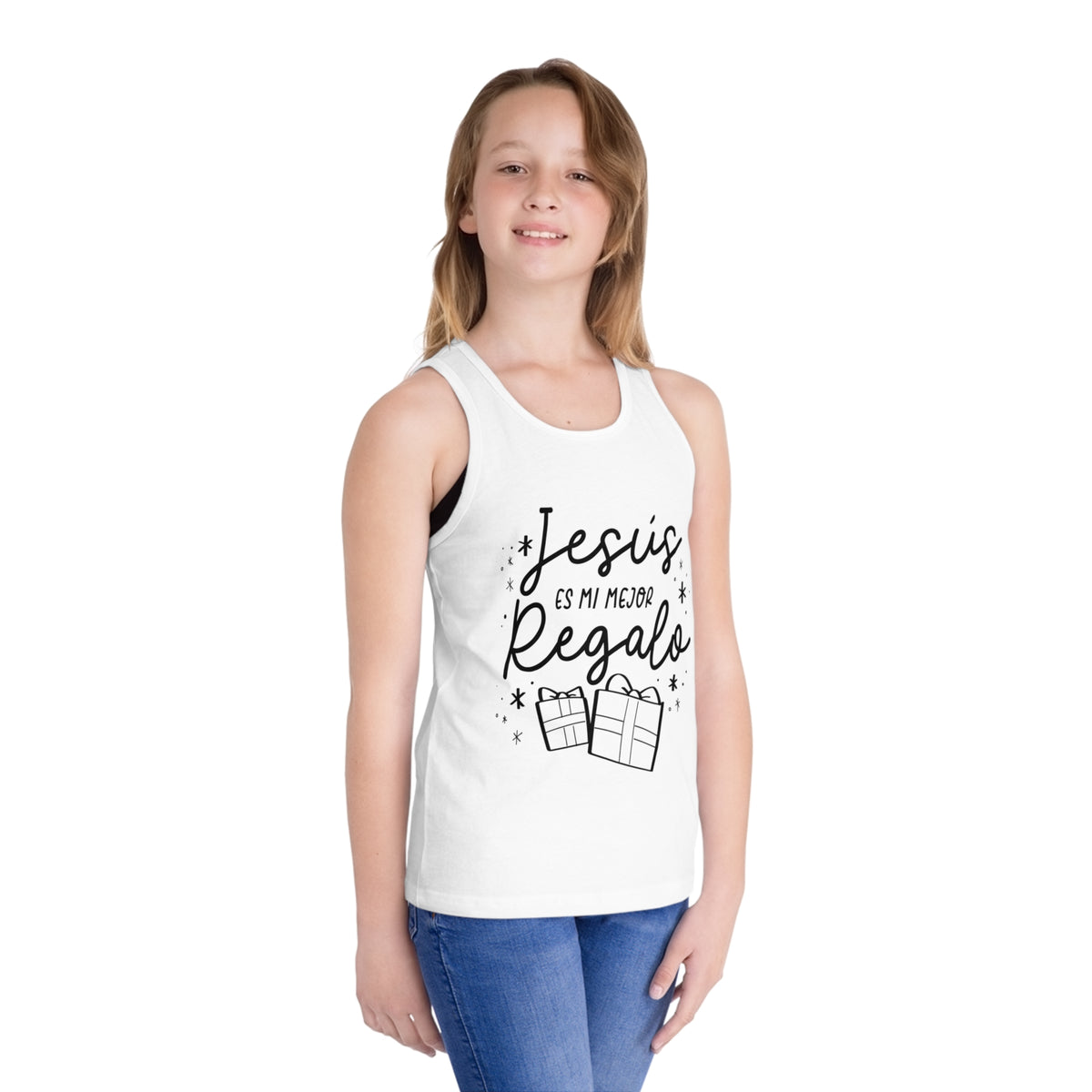 Kid's Jersey Tank Top Jesús mi Regalo – ropa cristiana para niños – foto 3