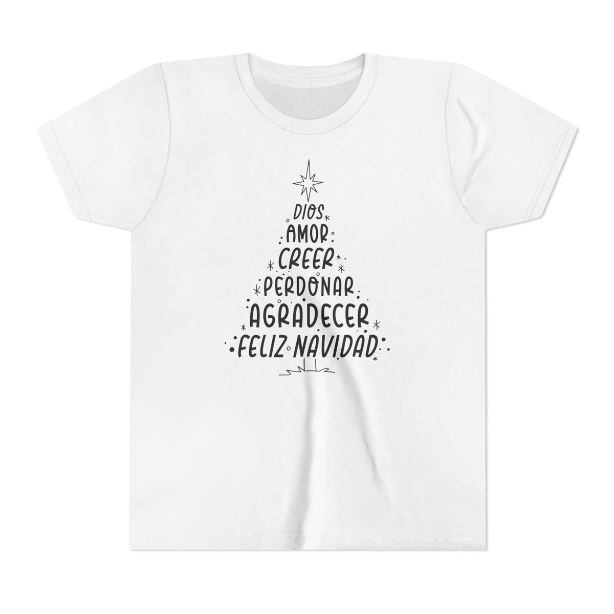 Youth Short Sleeve Tee Arbol de Navidad – ropa cristiana para niños
