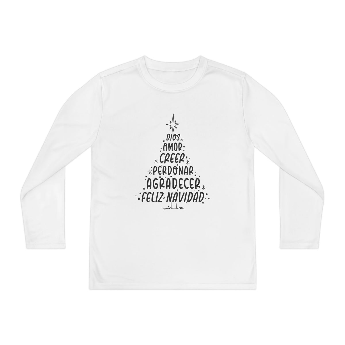 Youth Long Sleeve Competitor Tee Arbol Navidad