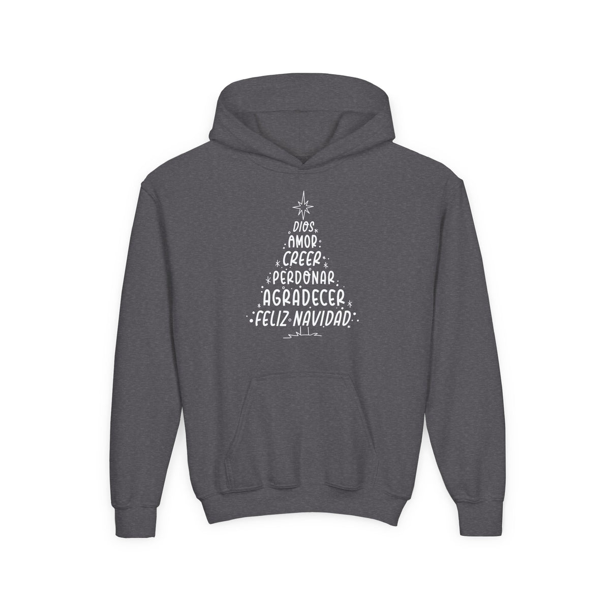 Youth Heavy Blend Hooded Sweatshirt Arbol Navidad