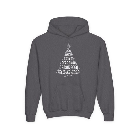 Youth Heavy Blend Hooded Sweatshirt Arbol Navidad