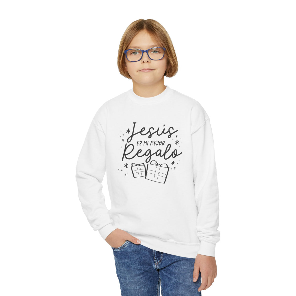 Youth Crewneck Sweatshirt Jesús mi Regalo