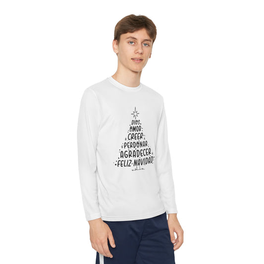 Youth Long Sleeve Competitor Tee Arbol Navidad