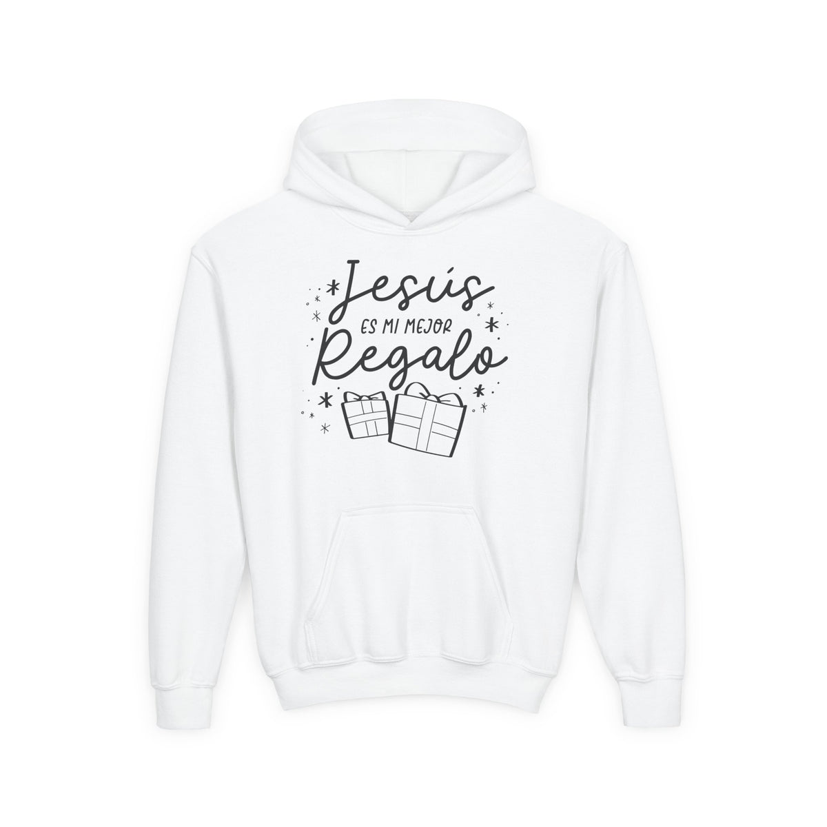 Youth Heavy Blend Hooded Sweatshirt Jesús mi Regalo – ropa cristiana para niños