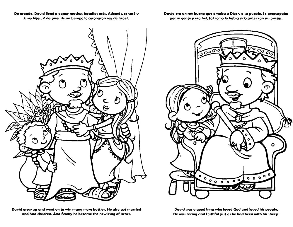 Libro de colorear Gigante - David Personajes de la Biblia / Giants Bible People - David Bible People