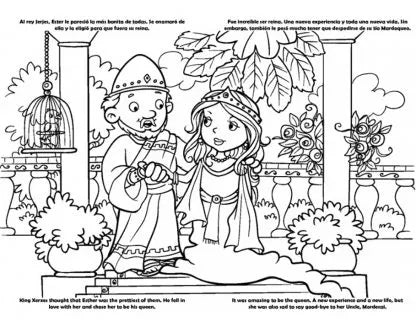 Libro de colorear Gigante - Ester Personajes de la Biblia / Giants Bible People - Esther Bible People