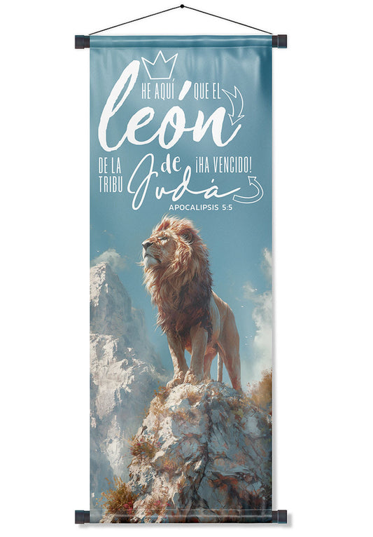 Banner Mensaje Cristiano Lona resistente e impermeable Caño PVC Hilo Negro