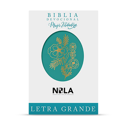 Biblia devocional Mujer Verdadera Letra Grande NBLA: Duotono Aqua